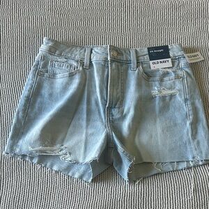Old Navy Light Blue Distressed Denim OG Straight Shorts